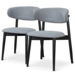 Blue City Decor Korbin Grey Upholstered Dining Chair (Set Of 2) - Image 2