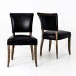 Blue City Decor Luxe Saddle Black Leather Dining Chair (Set Of 2) - Image 3