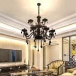 Blue City Decor Zyphora Black Crystal Chandelier in Geometric Luxe Style - Image 4