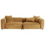 Blue City Decor Vishranti Corduroy Three Seater Upholstered Sofa - Image 3