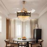 Blue City Decor Aurelia Crystal Ceiling Fan Chandelier with Remote Control - Image 2