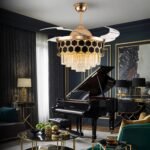 Blue City Decor Aurelia Crystal Ceiling Fan Chandelier with Remote Control - Image 3