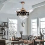 Blue City Decor Aurelia Crystal Ceiling Fan Chandelier with Remote Control - Image 7
