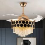 Buy Blue City Decor Aurelia Crystal Ceiling Fan Chandelier with Remote Control | Lighting | Hanging Light | Chandelier | Ceiling Light | Decorative Lighting | Modern Lighting | Home Lighting | Interior Lighting | Luxury Lighting | Blue City Decor