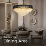 Blue City Decor Black Mamba Round Crystal Chandelier - Image 4