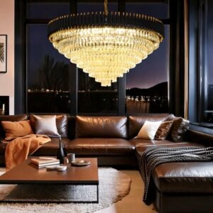 Buy Blue City Decor Black Mamba Round Crystal Chandelier | Lighting | Hanging Light | Chandelier | Ceiling Light | Decorative Lighting | Modern Lighting | Home Lighting | Interior Lighting | Luxury Lighting | Blue City Decor
