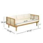 Blue City Decor Solara Acacia Wood Outdoor Patio Sofa - Image 3