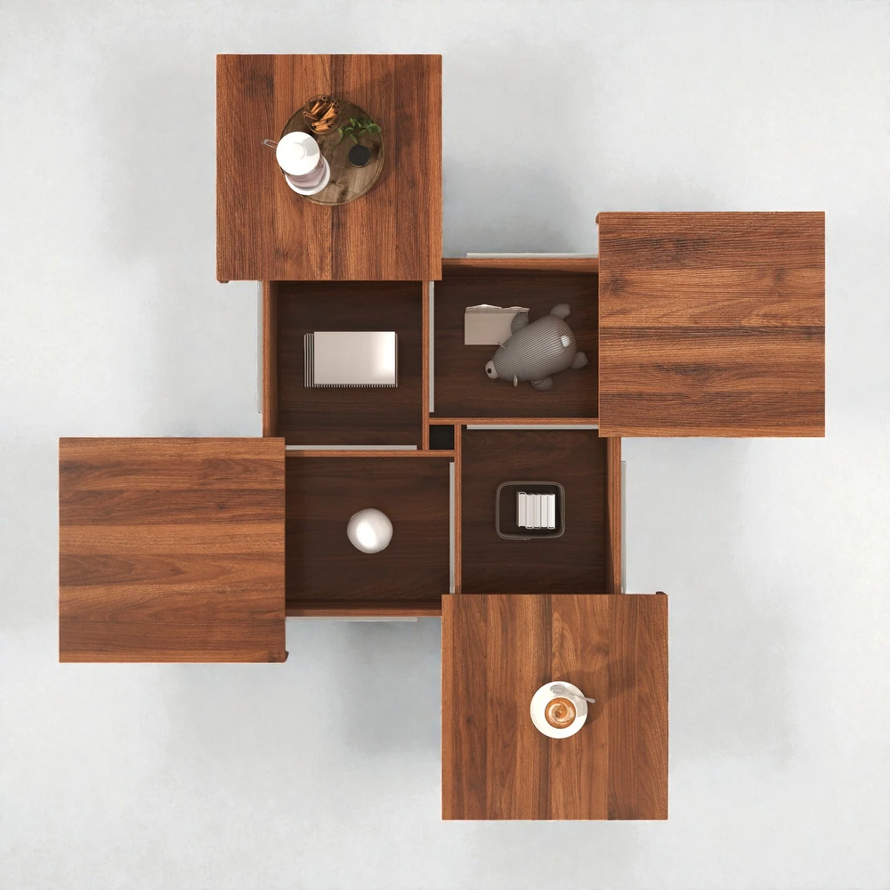 Blue City Decor Vantage Square Center Table with Storage - Image 5