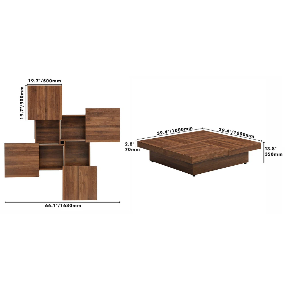 Blue City Decor Vantage Square Center Table with Storage - Image 6