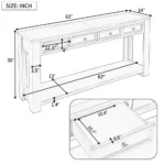 Blue City Decor Veltrano Wooden Console Table - Image 7
