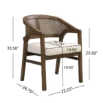 Blue City Decor Solenne Cane Accent Dining Chair Set - Image 5