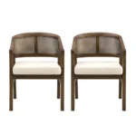 Blue City Decor Solenne Cane Accent Dining Chair Set - Image 2