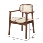 Blue City Decor Caldrisse Cane Back Dining Chair Set - Image 6