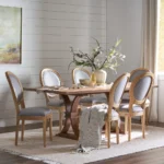 Buy Blue City Decor Valmere Classic 6 Seater Dining Set | Wooden Dining Set | 6 Seater Dining | Dining Room Furniture | Solid Wood Furniture | Blue City Decor