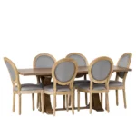 Blue City Decor Valmere Classic 6 Seater Dining Set - Image 3