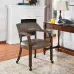 Blue City Decor Caldrisse Vintage Leather Dining Chair (Set of 2) - Image 5