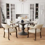 Blue City Decor Caldrisse Vintage Leather Dining Chair (Set of 2) - Image 2