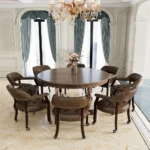 Blue City Decor Caldrisse Vintage Leather Dining Chair (Set of 2) - Image 3