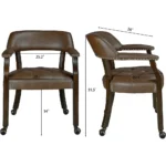 Blue City Decor Caldrisse Vintage Leather Dining Chair (Set of 2) - Image 4