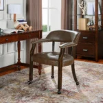 Blue City Decor Caldrisse Vintage Leather Dining Chair (Set of 2) - Image 6