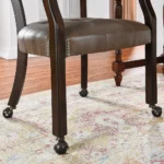 Blue City Decor Caldrisse Vintage Leather Dining Chair (Set of 2) - Image 8