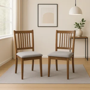 Buy Blue City Decor Orlavia Slat Back Dining Chair Set | Dining Chair | Wooden Dining Chair | Dining Room Furniture | Solid Wood Furniture | Blue City Decor