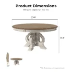 Blue City Decor Classic Heritage Round Dining Table - Image 3