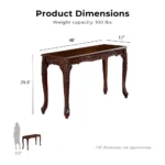 Blue City Decor Valmere Heritage Wooden Console Table - Image 3