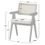 Blue City Decor Norvique Cane Arm Dining Chair Set - Image 6