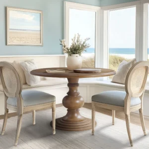 Buy Blue City Decor Velmora Classic Round Dining Table | Dining Table | Wooden Dining Table | Round Dining Table | Dining Room Furniture | Solid Wood Furniture | Blue City Decor