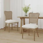 Buy Blue City Decor Elowen Cane Back Dining Chair Set | Dining Chair | Wooden Dining Chair | Rattan Dining Chair | Dining Room Furniture | Solid Wood Furniture | Blue City Decor
