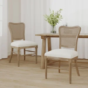 Buy Blue City Decor Elowen Cane Back Dining Chair Set | Dining Chair | Wooden Dining Chair | Rattan Dining Chair | Dining Room Furniture | Solid Wood Furniture | Blue City Decor