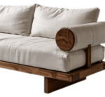 Blue City Decor Avelore Plush Wooden Sofa - Image 3