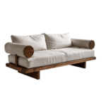 Blue City Decor Avelore Plush Wooden Sofa - Image 2