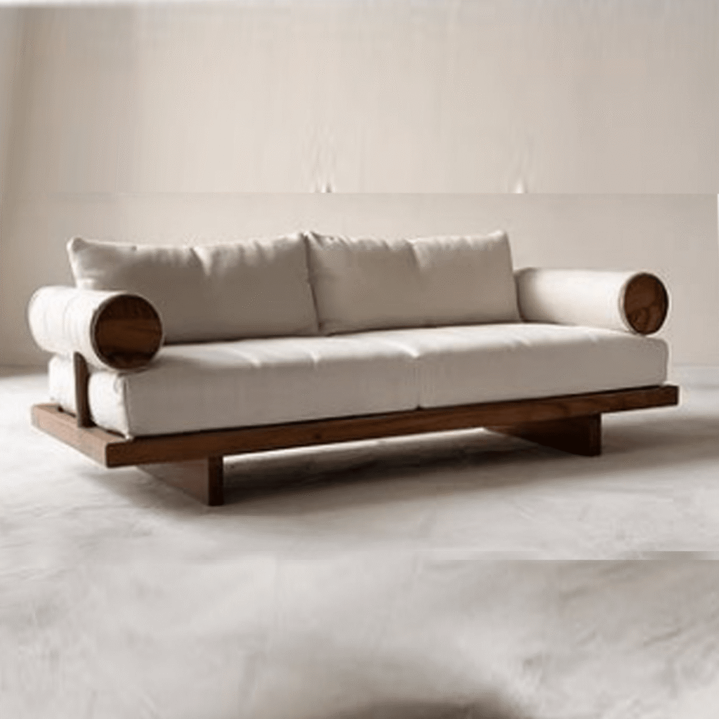 Buy Blue City Decor Avelore Plush Wooden Sofa | Wooden Sofa | Upholstered Sofa | Premium Sofa | Living Room Furniture | Solid Wood Furniture | Blue City Decor