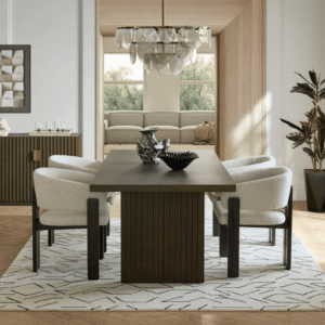 Buy Blue City Decor Velmire Solid Wood Dining Set | Dining Set | Wooden Dining Set | 6 Seater Dining Set | Marble Top Dining | Dining Room Furniture | Solid Wood Furniture | Blue City Decor