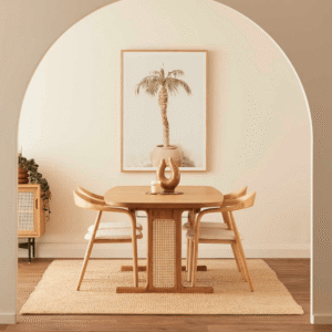 Buy Blue City Decor Orleston Dining Table Set with Chairs | Dining Set | Wooden Dining Set | 6 Seater Dining Set | Marble Top Dining | Dining Room Furniture | Solid Wood Furniture | Blue City Decor