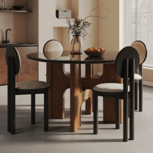 Buy Blue City Decor Norwick Modern Glass Dining Set | Dining Set | Wooden Dining Set | 4 Seater Dining Set | Glass Top Dining | Dining Room Furniture | Solid Wood Furniture | Blue City Decor