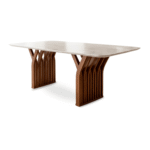 Blue City Decor Caldria Premium Marble Dining Set - Image 2