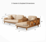 Blue City Decor Solara Upholstered Wooden Daybed Sofa - Image 3