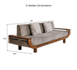 Blue City Decor Viresta Luxe Upholstered Wooden Sofa - Image 3