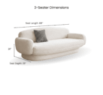 Blue City Decor Velcero Plush Upholstered Sofa Set - Image 4