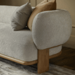 Blue City Decor Avenza Luxe Upholstered Wooden Sofa - Image 2