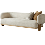 Blue City Decor Avenza Luxe Upholstered Wooden Sofa - Image 5