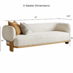 Blue City Decor Avenza Luxe Upholstered Wooden Sofa - Image 4