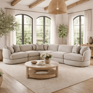 Buy Blue City Decor Orvessa Modern Upholstered Sectional Sofa Set | Wooden Sofa | Upholstered Sofa | Premium Sofa | Sectional Sofa | Living Room Furniture | Solid Wood Furniture | Blue City Decor