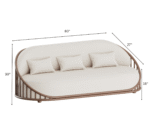Blue City Decor Asterique Luxe Upholstered Wooden Sofa - Image 4
