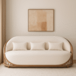 Blue City Decor Asterique Luxe Upholstered Wooden Sofa - Image 2