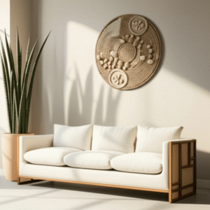 Buy Blue City Decor Solthera Wooden Cane Sofa | Wooden Sofa | Rattan Sofa | Premium Sofa | Living Room Furniture | Solid Wood Furniture | Blue City Decor