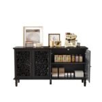 Blue City Decor Black Orchid Carved Sideboard - Image 3